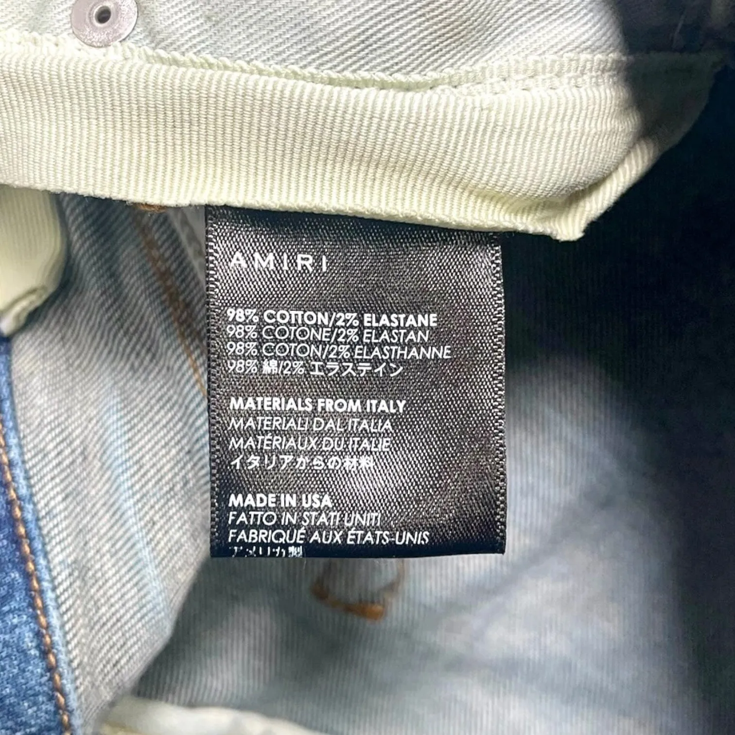 Amiri Distressed Paint Splatter Jeans Medium Crafted Indigo Pre-Owned