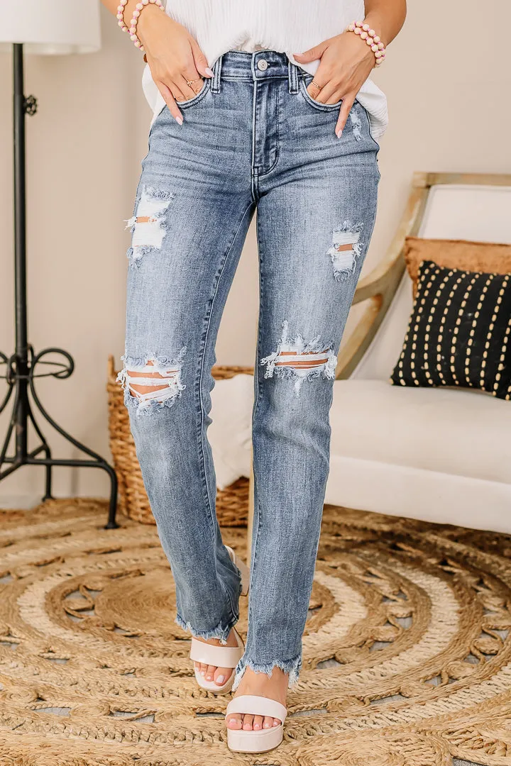 Bella Mid Rise Straight Jeans