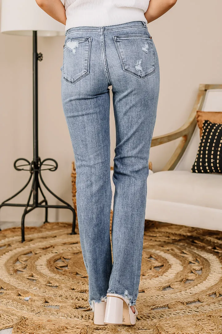 Bella Mid Rise Straight Jeans