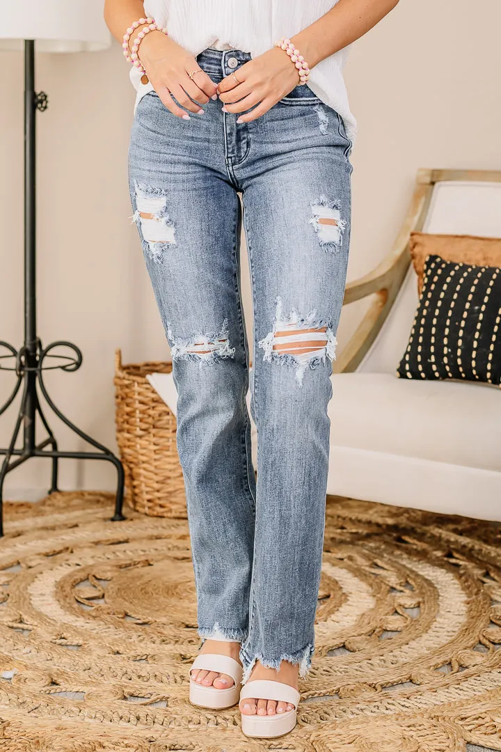 Bella Mid Rise Straight Jeans