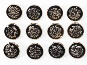 Black Anchor Crest Coat Buttons