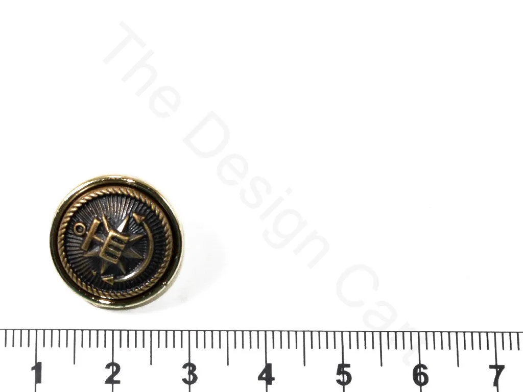 Black Dull Gold Sword Coat Buttons