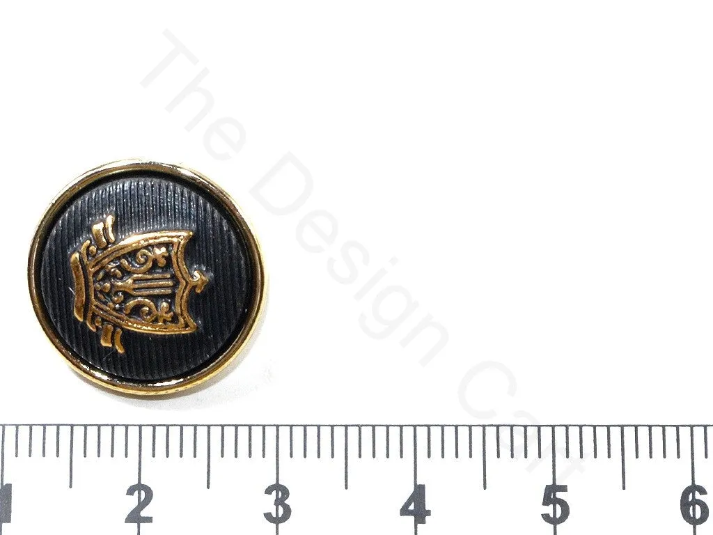 Black Gold Crest Acrylic Coat Buttons