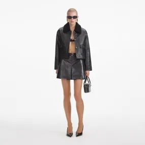 Black Leather Shearling Jacket