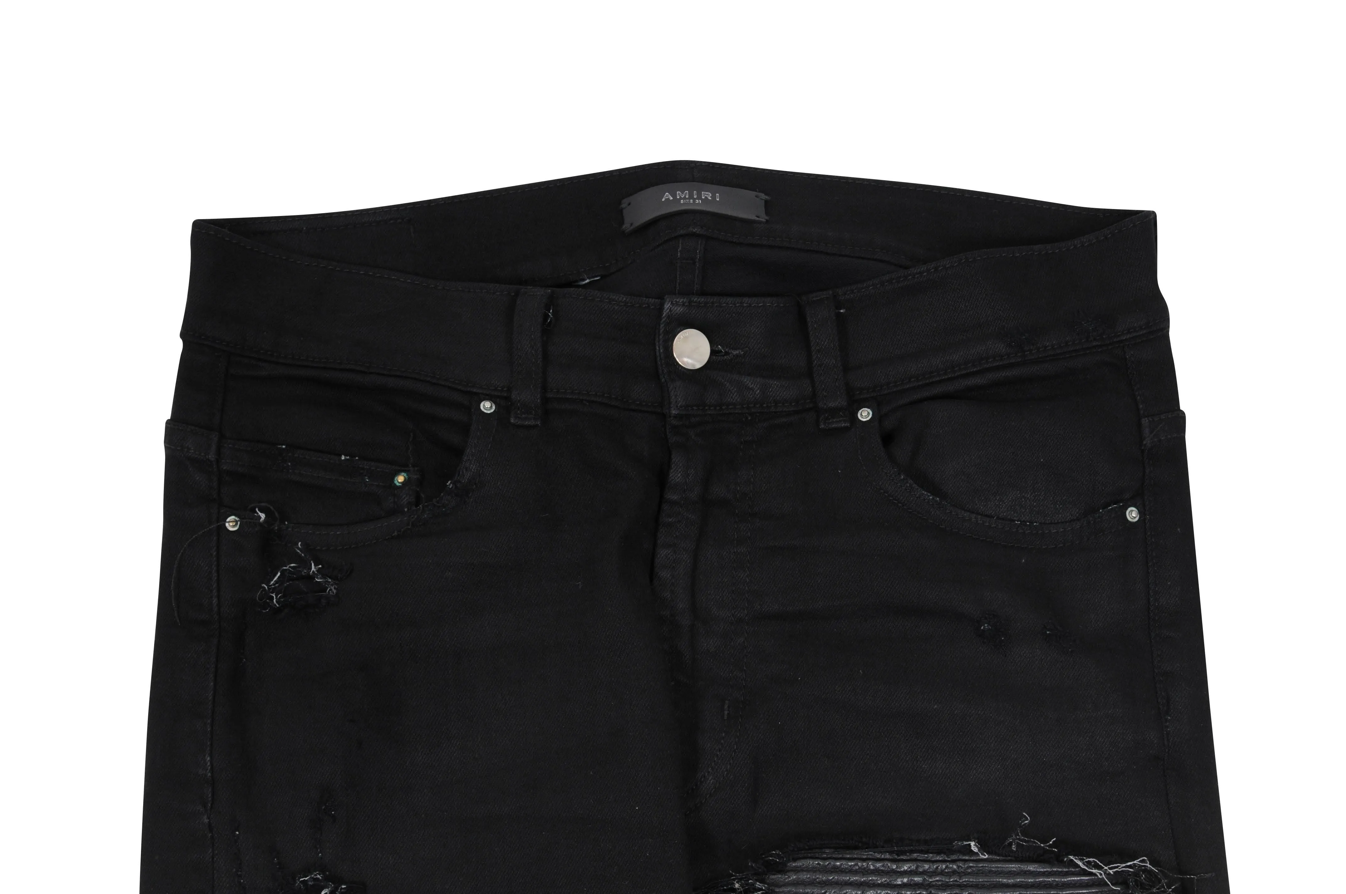 Black MX1 Biker Denim Jeans