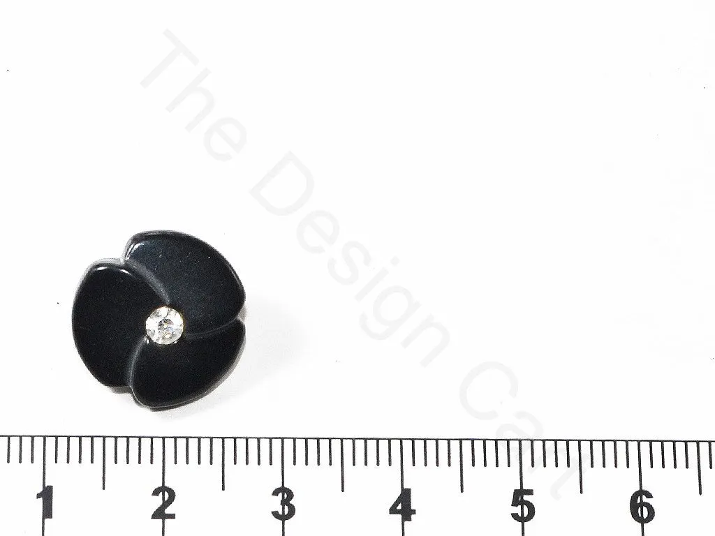 Black Plain Floral Acrylic Coat Buttons