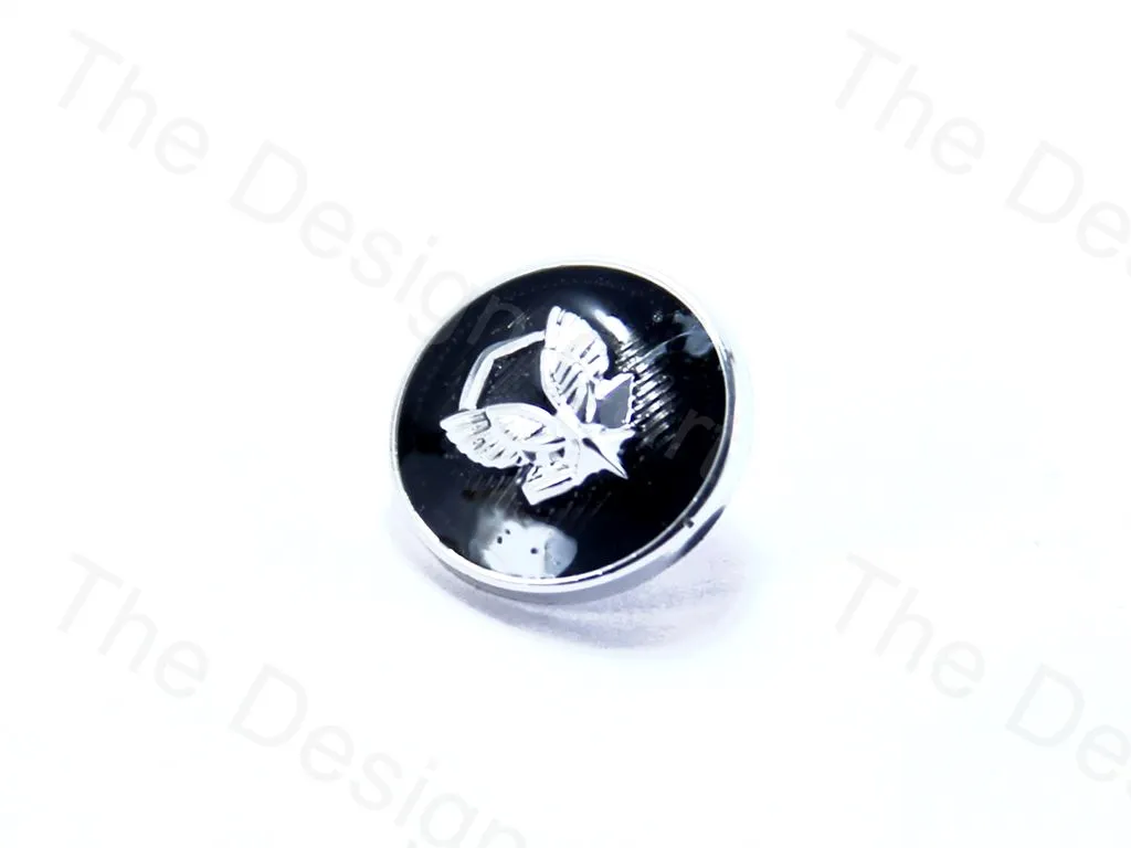 Black Round Wings Design Designer Suit Buttons