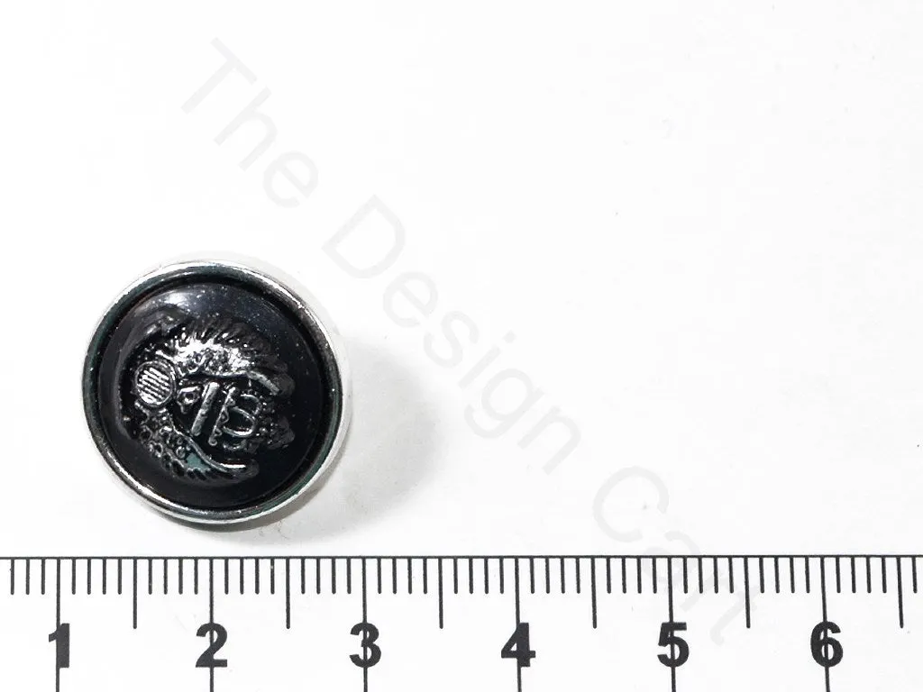 Black Silver Crown Wings Acrylic Coat Buttons