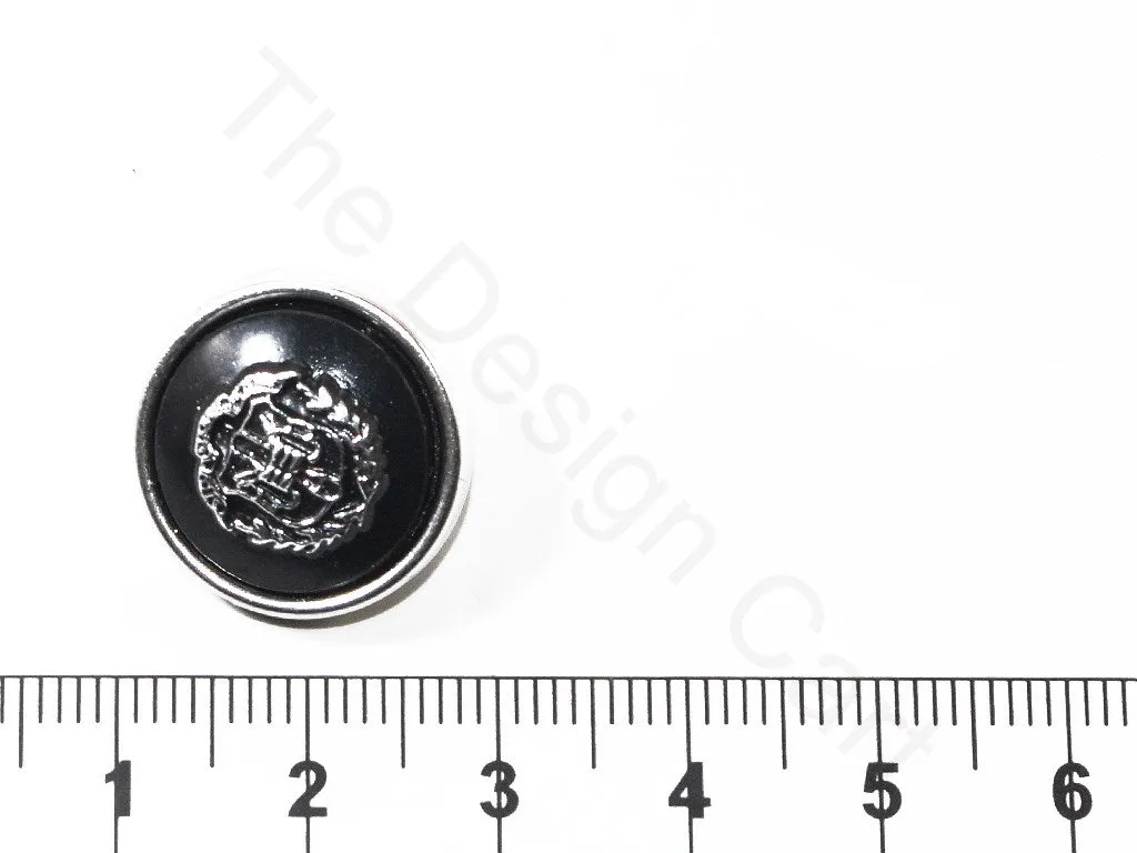 Black Silver Designer Coat Buttons