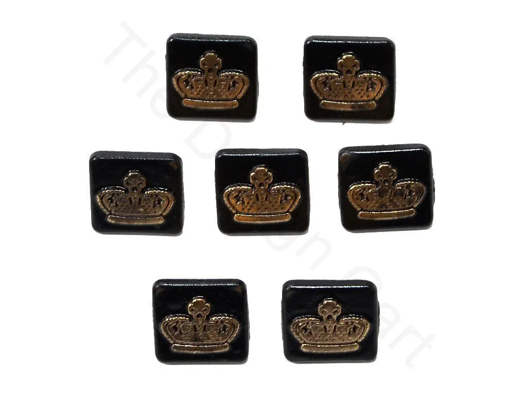 Black Square Crown Metal Suit Buttons