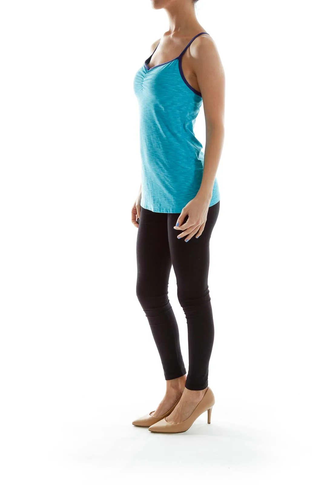 Blue Fitted Activewear Top