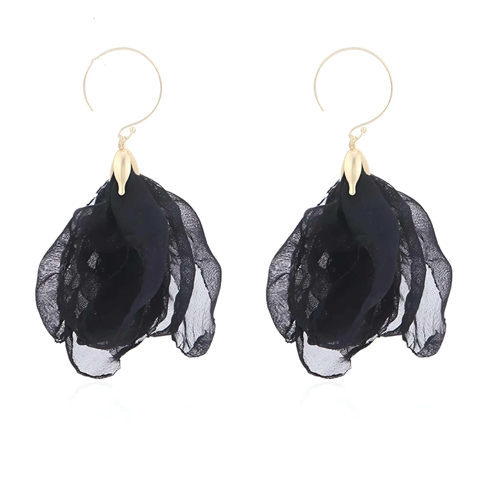 Boho-Chic Tulle Cloth Women's Flower Earrings - "Must Have*