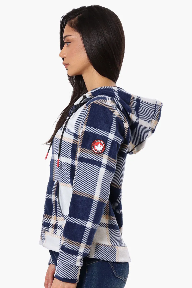 Canada Weather Gear Plaid Fleece Hoodie - Navy