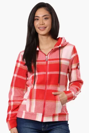 Canada Weather Gear Plaid Fleece Hoodie - Red