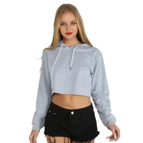 Casual Loose Hooded Crop Top