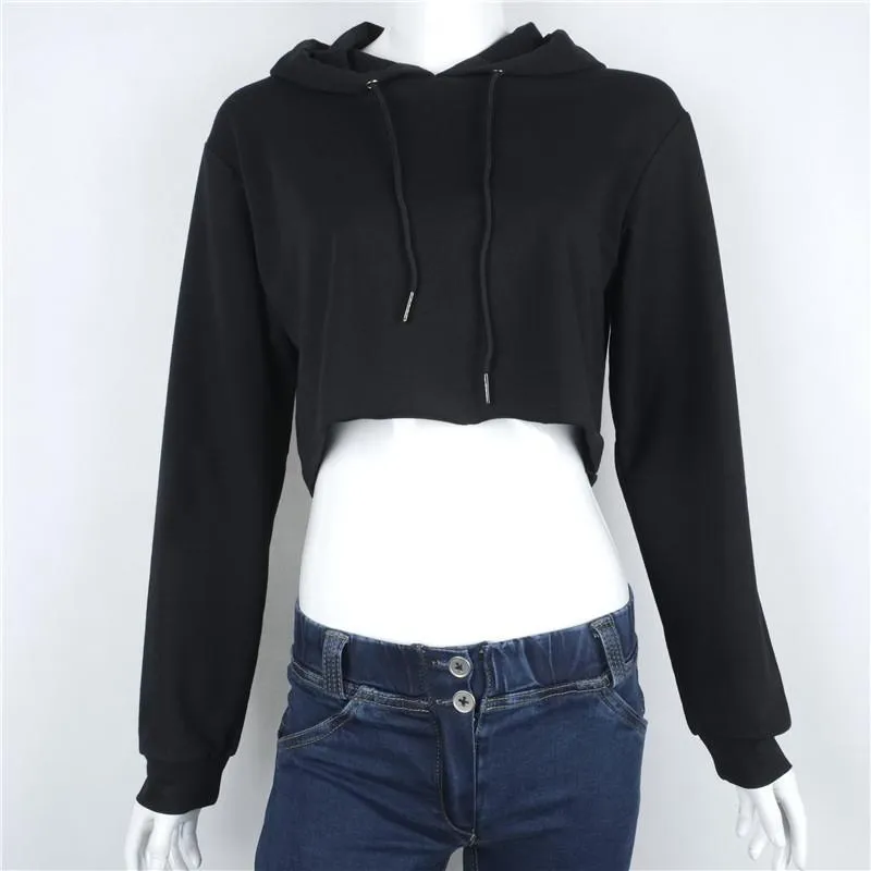 Casual Loose Hooded Crop Top