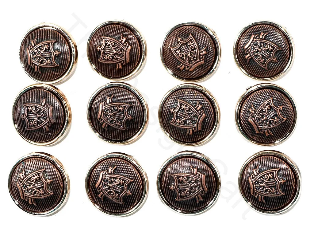 Copper Crest Coat Buttons