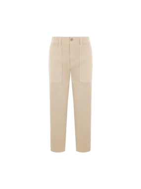 Cropped Trousers Gabardine Fabric