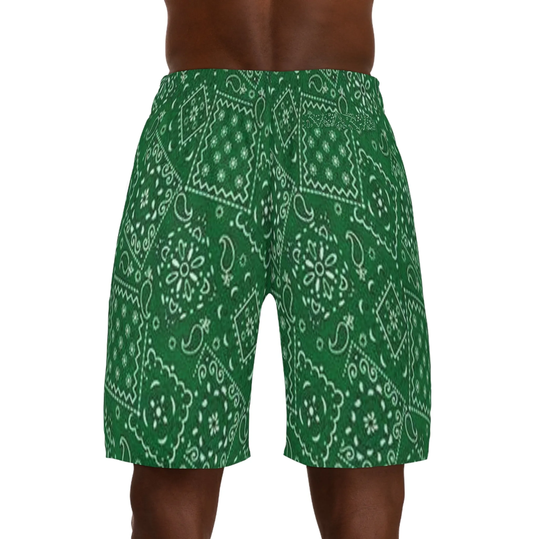 Crowgodshi Men's Green Colors Hawaiian Shorts