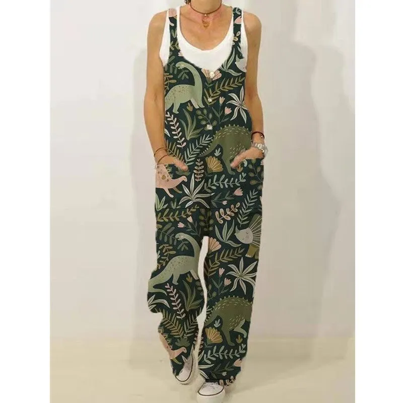 Cute animal print oversized jumpsuit