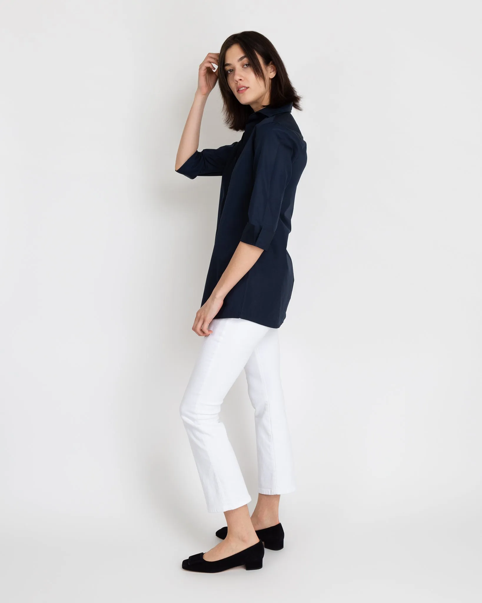 Designer Tunic in Navy Poplin