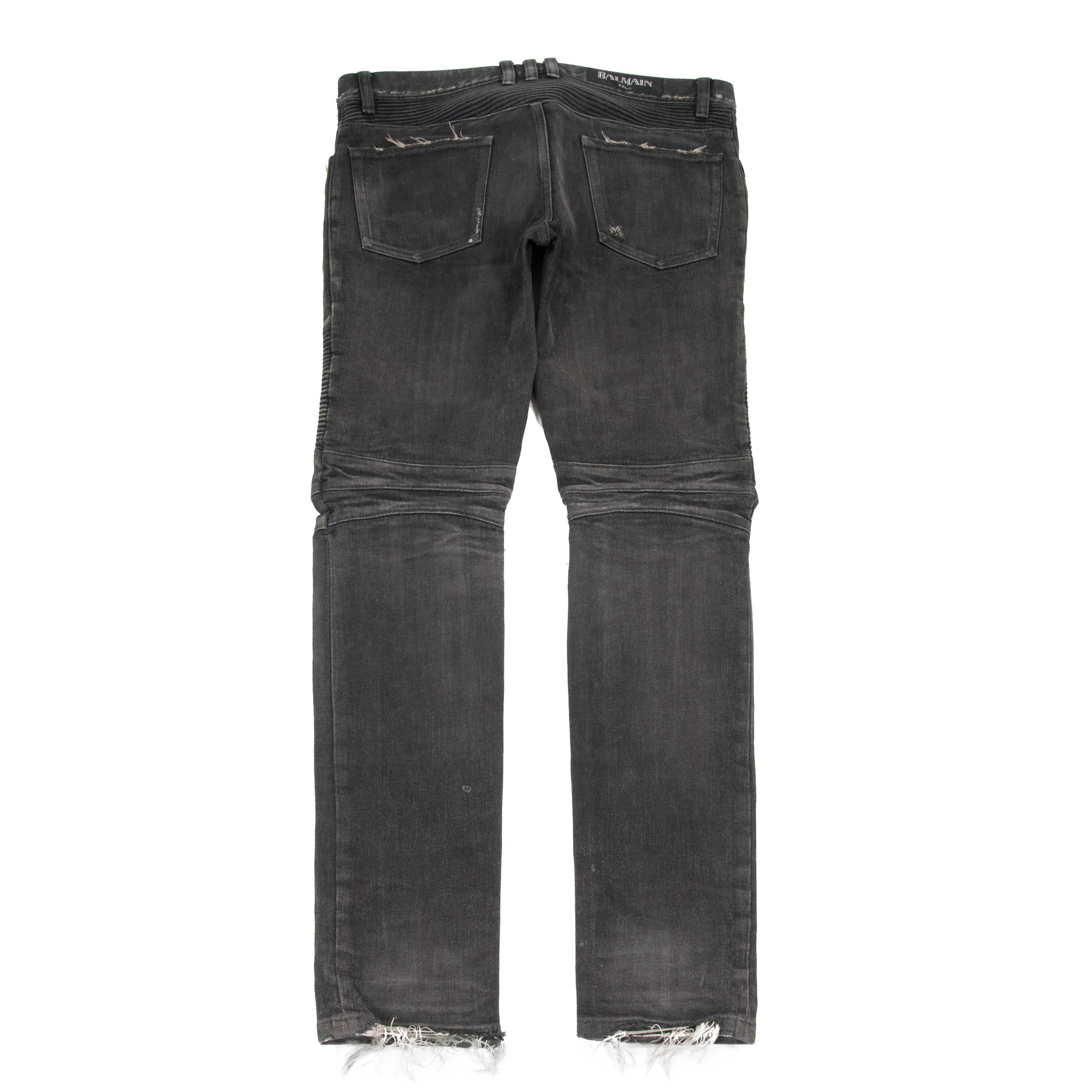 Distressed Biker Jeans (Gray)