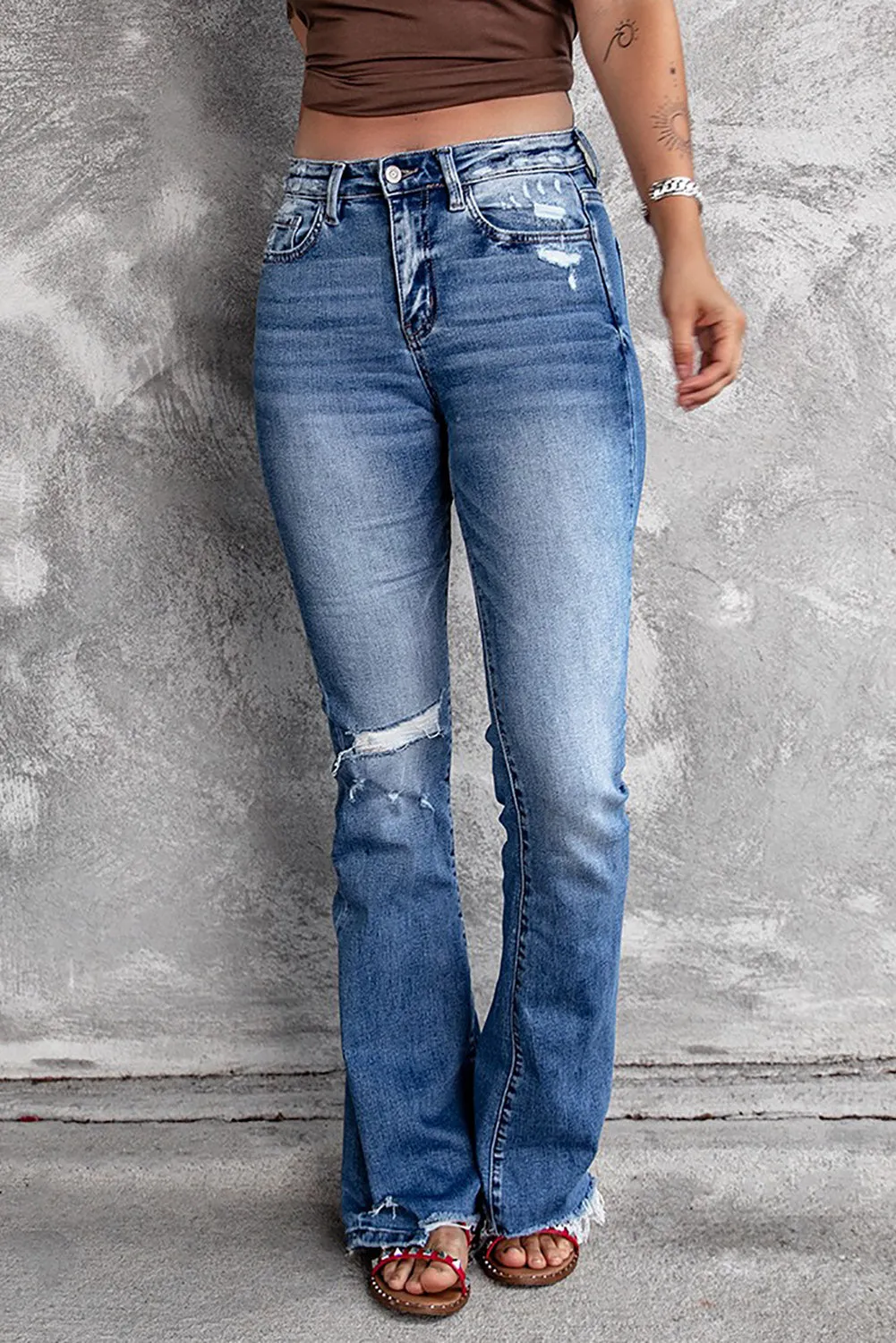 Distressed Flare Jeans