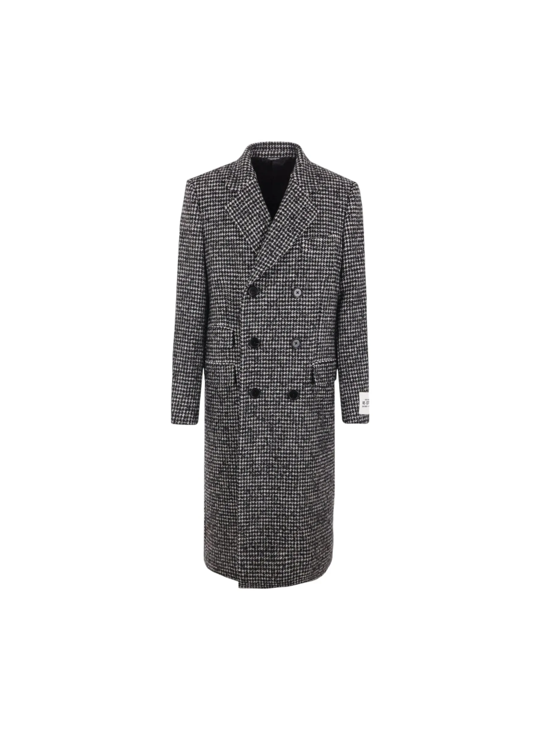 Double-Breasted Houndstooth Coat