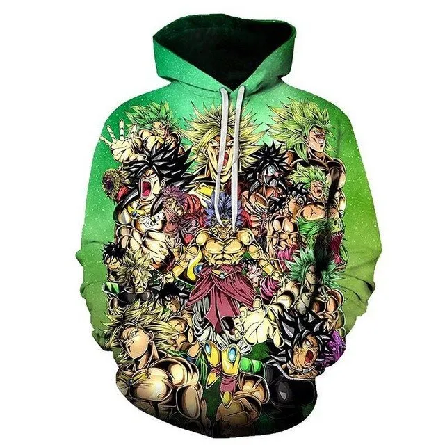 Dragon Ball Hoodie Men 3D Sweatshirts Super Saiyan Goku Printed Hooded Pullover Teen Fashion Cartoon Hoody Streetwear