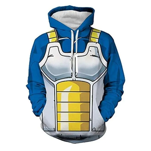 Dragon Ball Hoodie Men 3D Sweatshirts Super Saiyan Goku Printed Hooded Pullover Teen Fashion Cartoon Hoody Streetwear