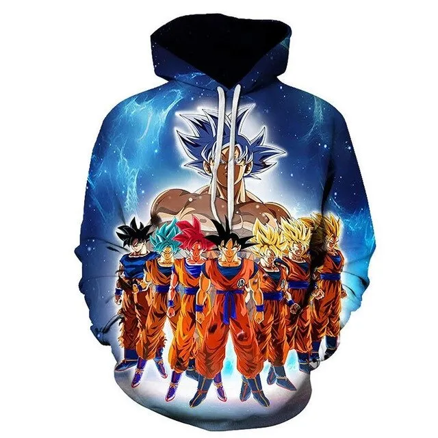 Dragon Ball Hoodie Men 3D Sweatshirts Super Saiyan Goku Printed Hooded Pullover Teen Fashion Cartoon Hoody Streetwear