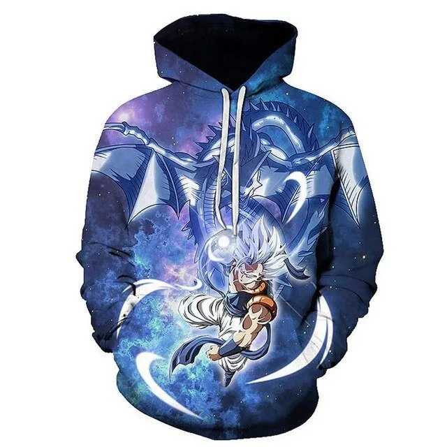 Dragon Ball Z Hoodies 3D Hooded Pullover Coats Sportswear Sweatshirt Dragonball Super Saiyan Son Goku Vegeta Outfit Outwear Tops