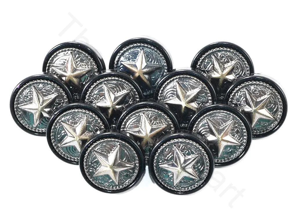 Dull Silver Star Acrylic Coat Buttons