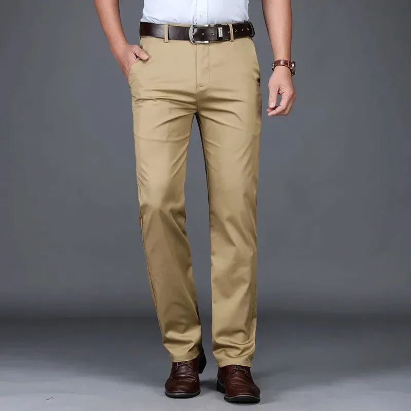 Elegant Modern Men's Slim Fit Cotton Pants