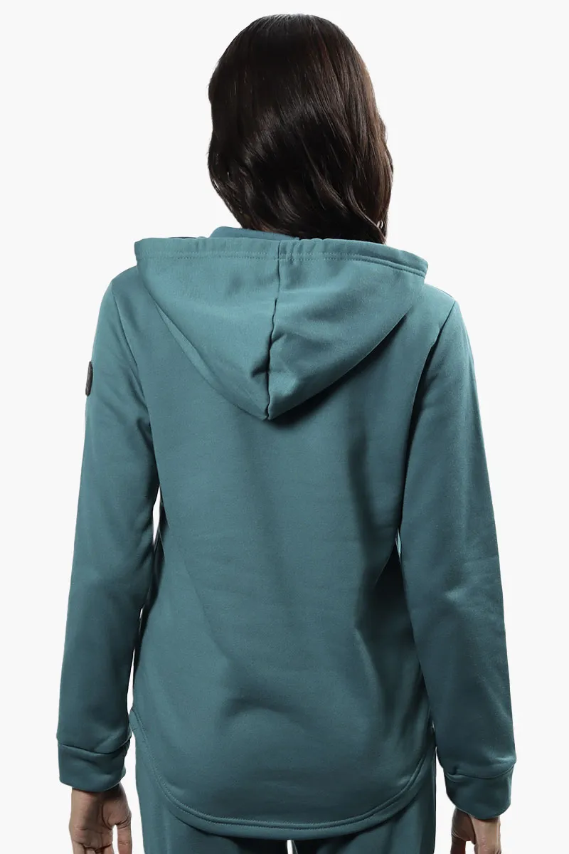 Fahrenheit Fleece Henley Hoodie - Teal