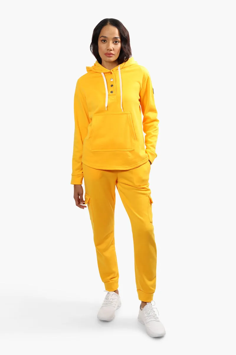 Fahrenheit Fleece Henley Hoodie - Yellow