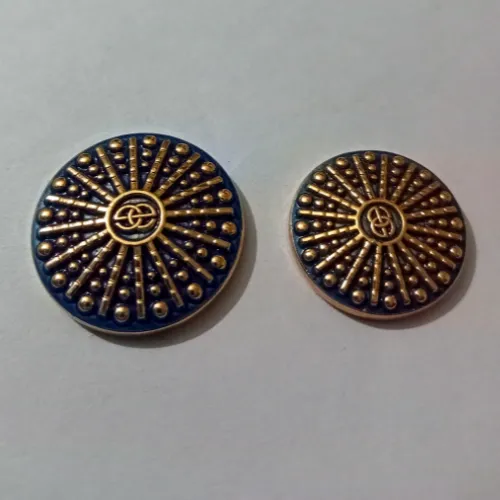 Golden Blue Chakra Designer Metal Buttons