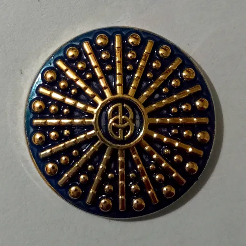 Golden Blue Chakra Designer Metal Buttons