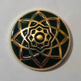 Golden Green Traditional Design Metal Button