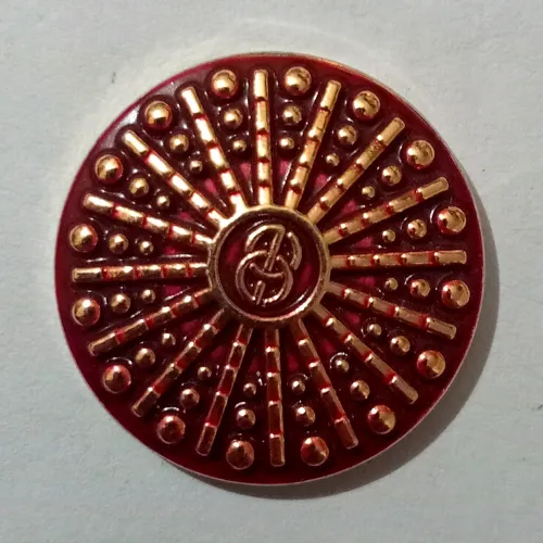 Golden Maroon Chakra Designer Metal Buttons