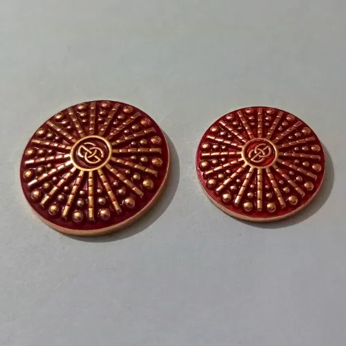 Golden Maroon Chakra Designer Metal Buttons