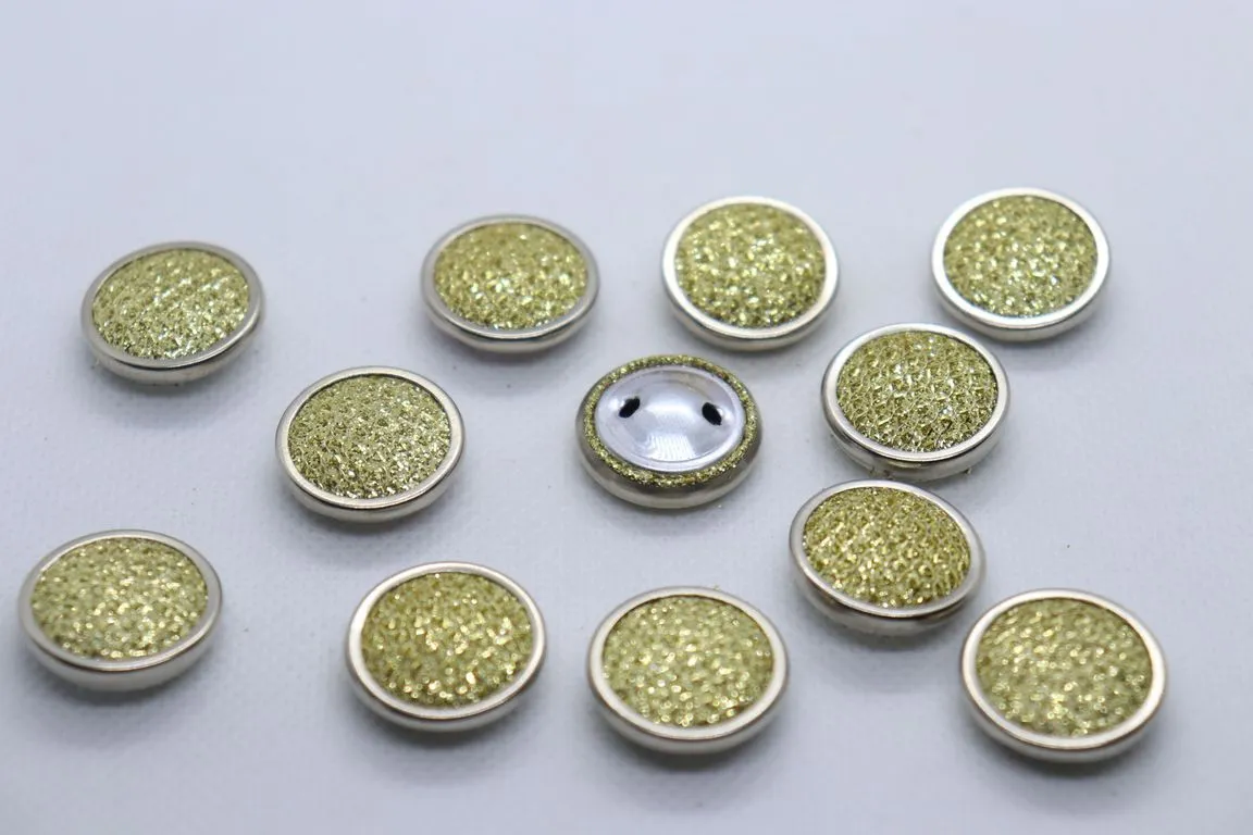 Golden Silver Circular Ring Sugar Coat Button