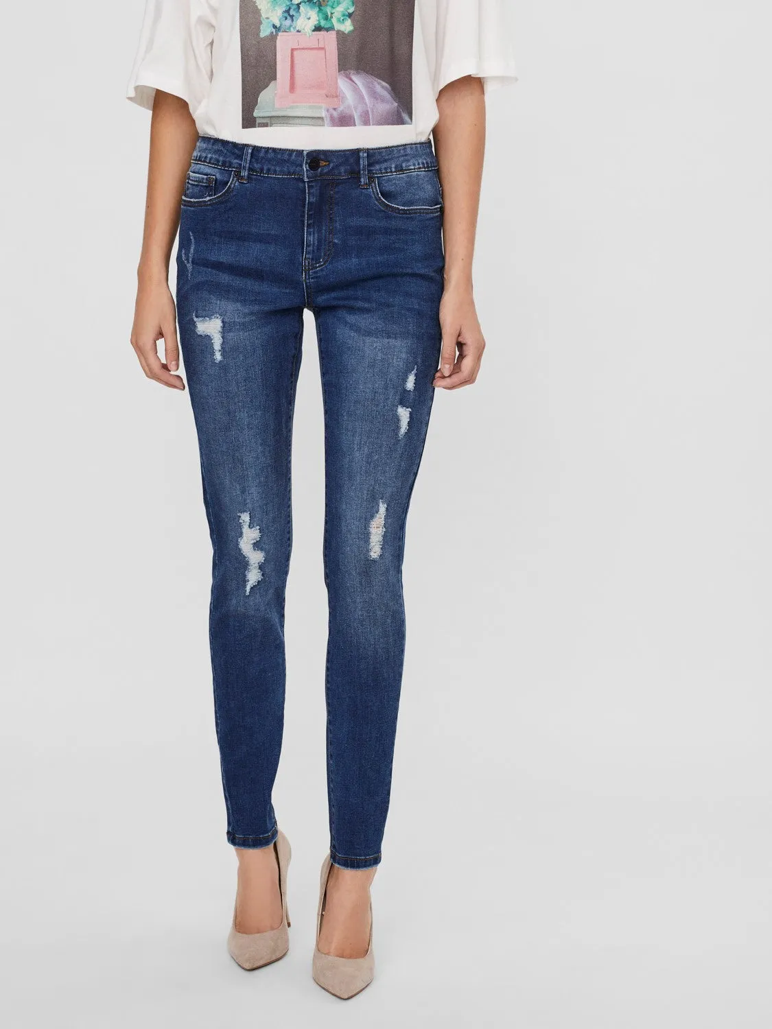 Hanna Skinny Distressed Denim Jeans