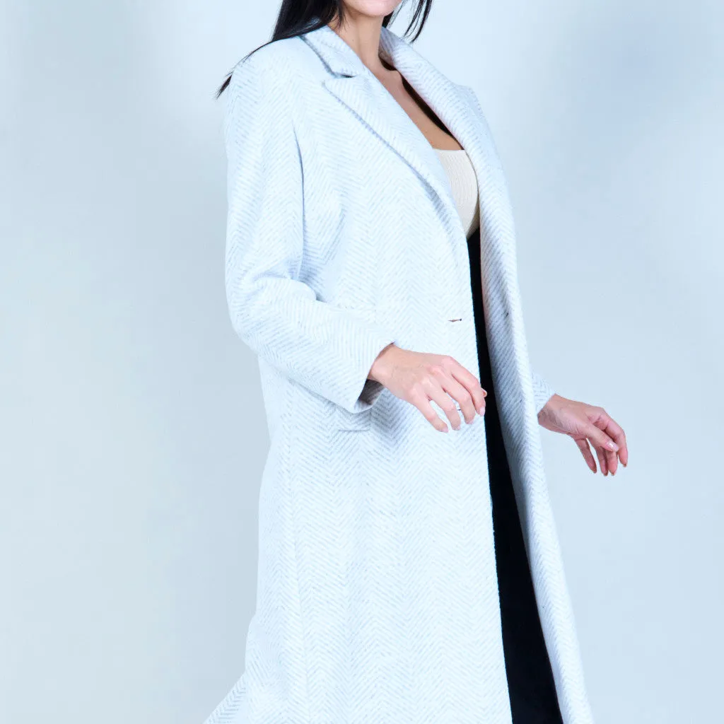 Herringbone longline coat wholesale