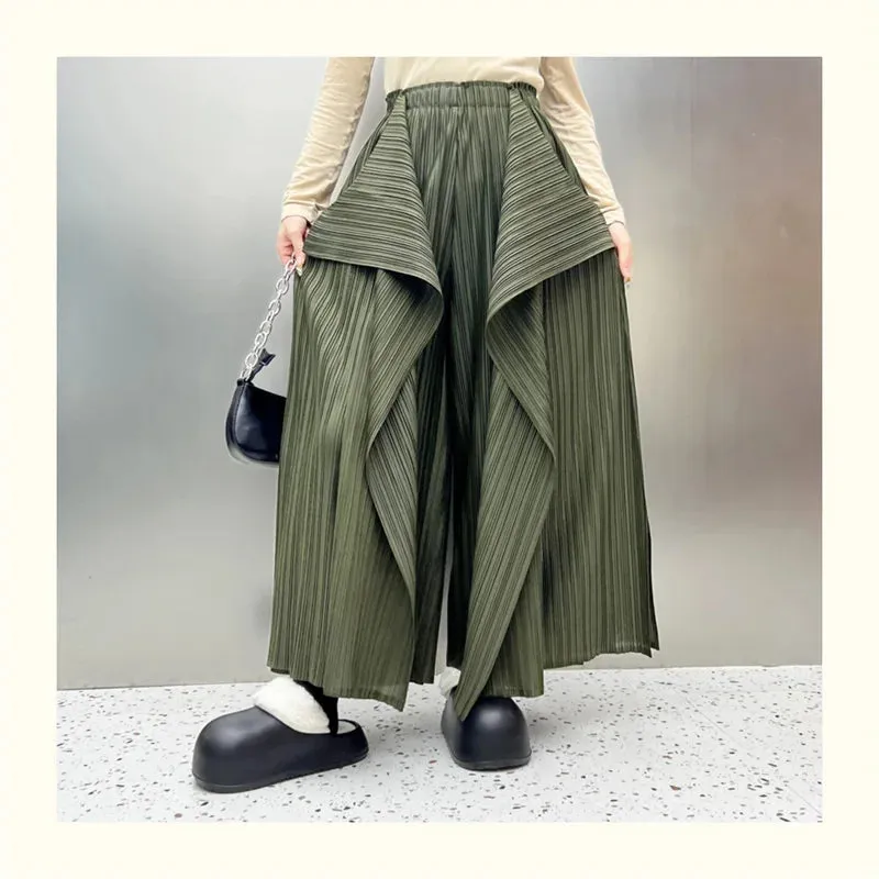 HEYFANCYSTYLE Modern Asymmetric Wide Leg Trousers