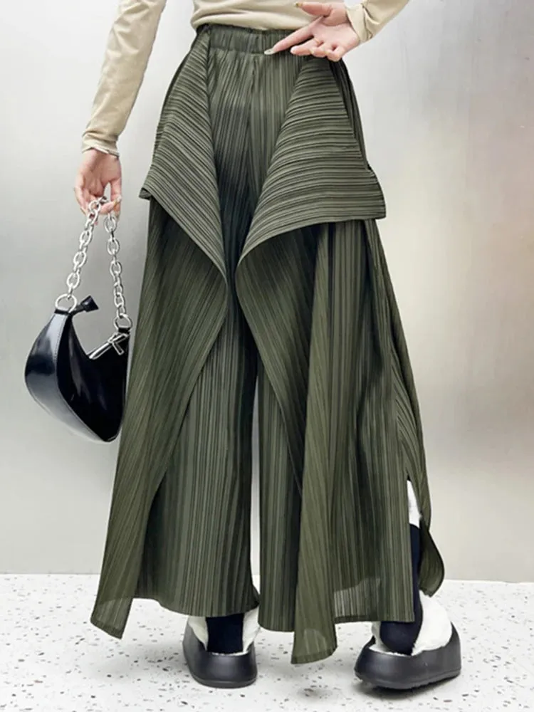 HEYFANCYSTYLE Modern Asymmetric Wide Leg Trousers