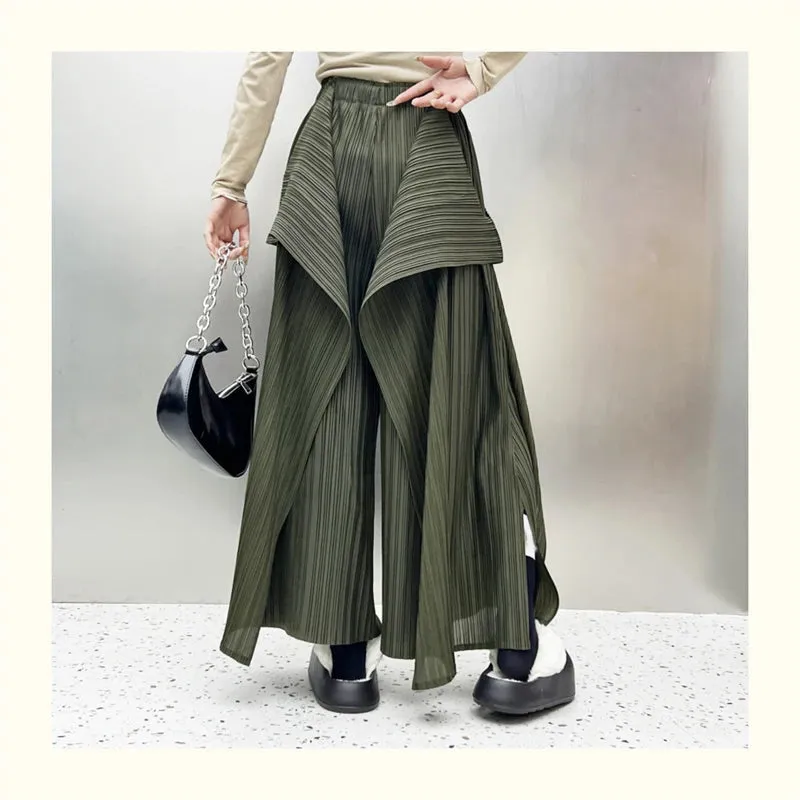 HEYFANCYSTYLE Modern Asymmetric Wide Leg Trousers