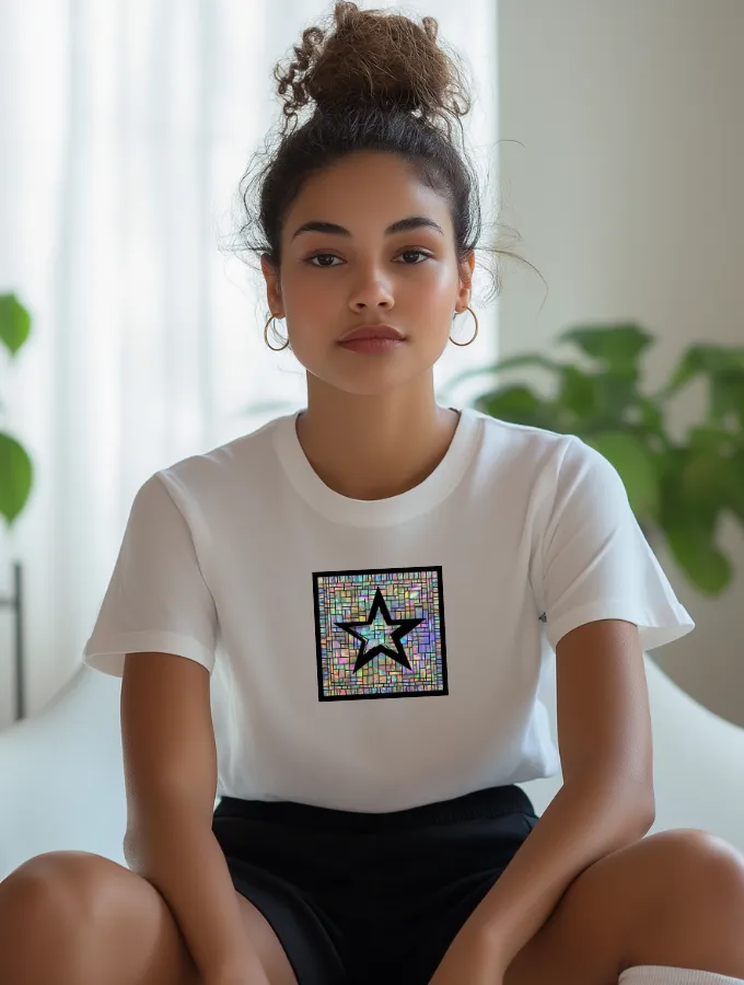 HOLO STAR ROUNDNECK TEE - WHITE