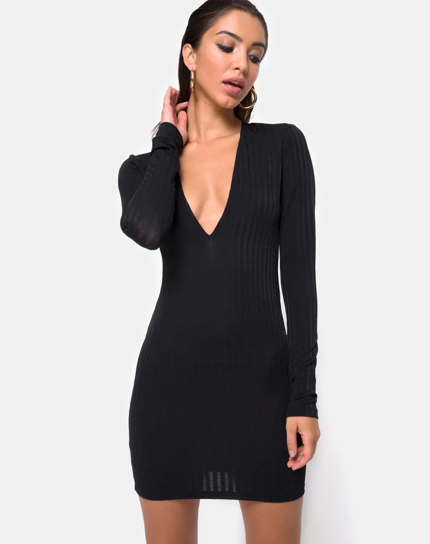 Laoda Bodycon Dress in Black