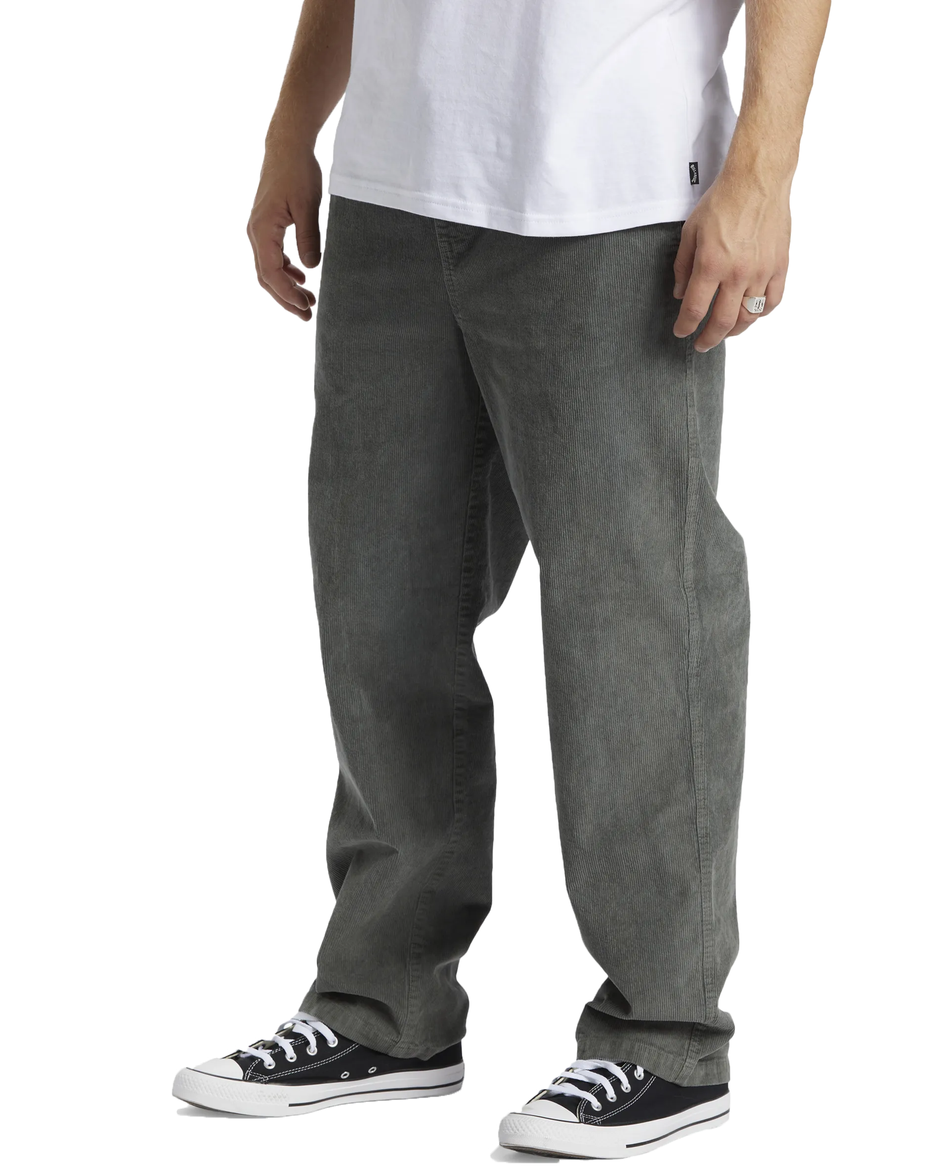 Larry Cord Trousers in Slate Green